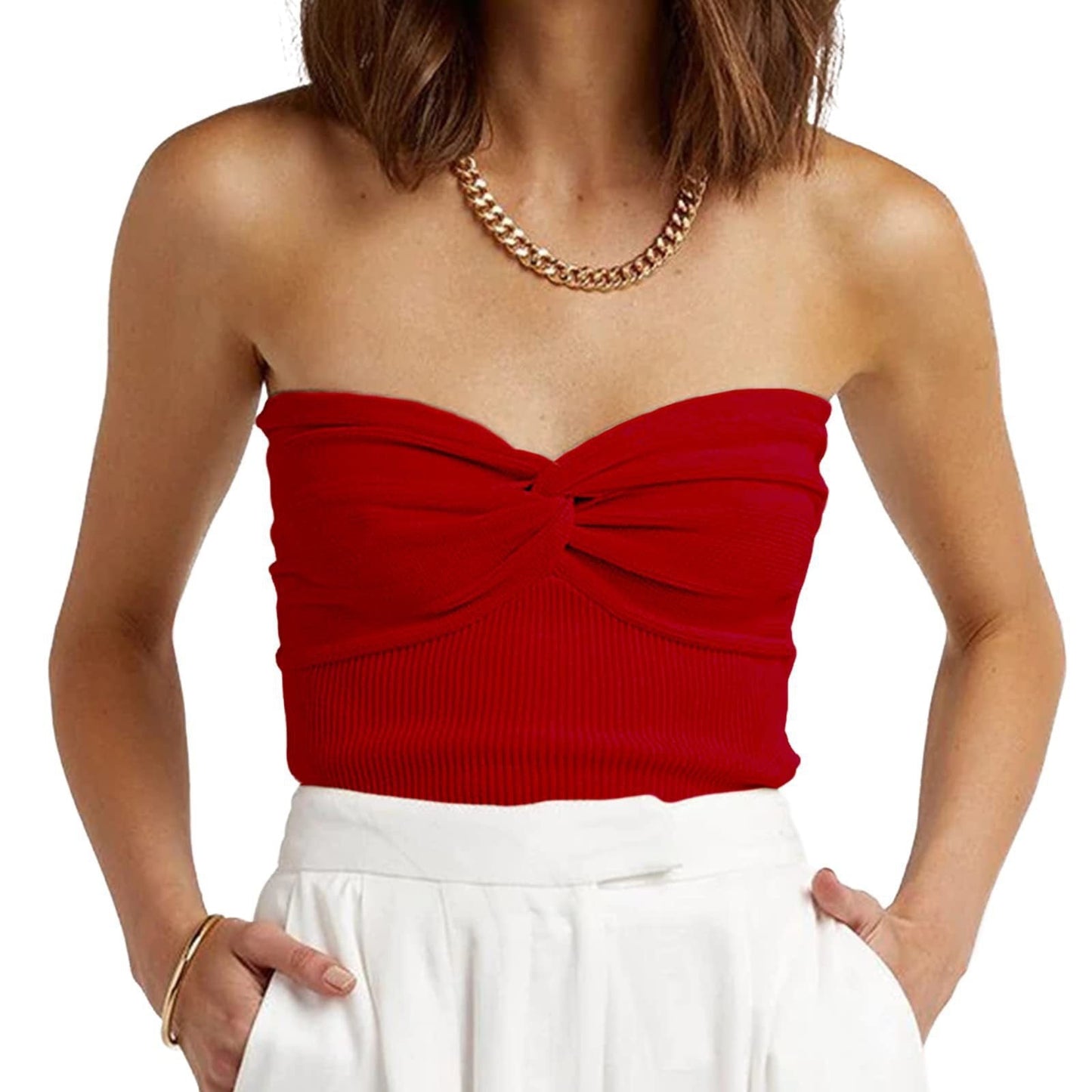 IvyShape | Strapless Backless Elastic Tank Top