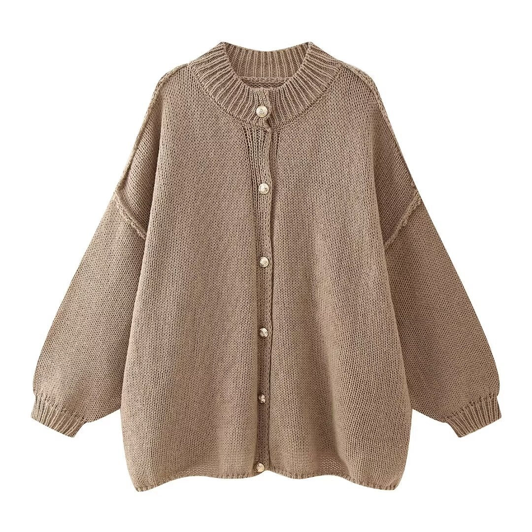 IvyShape | Metal Button Batwing Cardigan Sweater