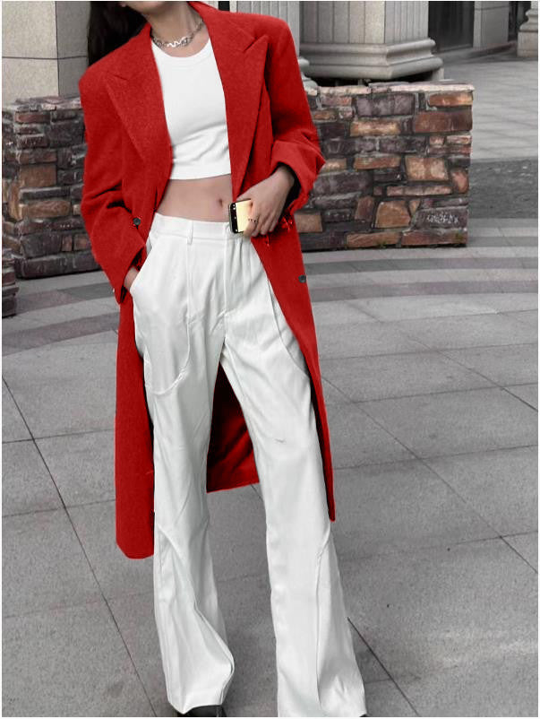 Women tailored long blazer with elegant silhouette Ivyshape