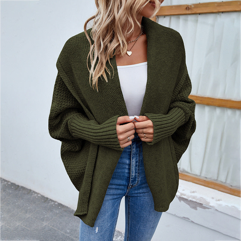 Women's cardigan with open cut and voluminous sleeves Ivyshape