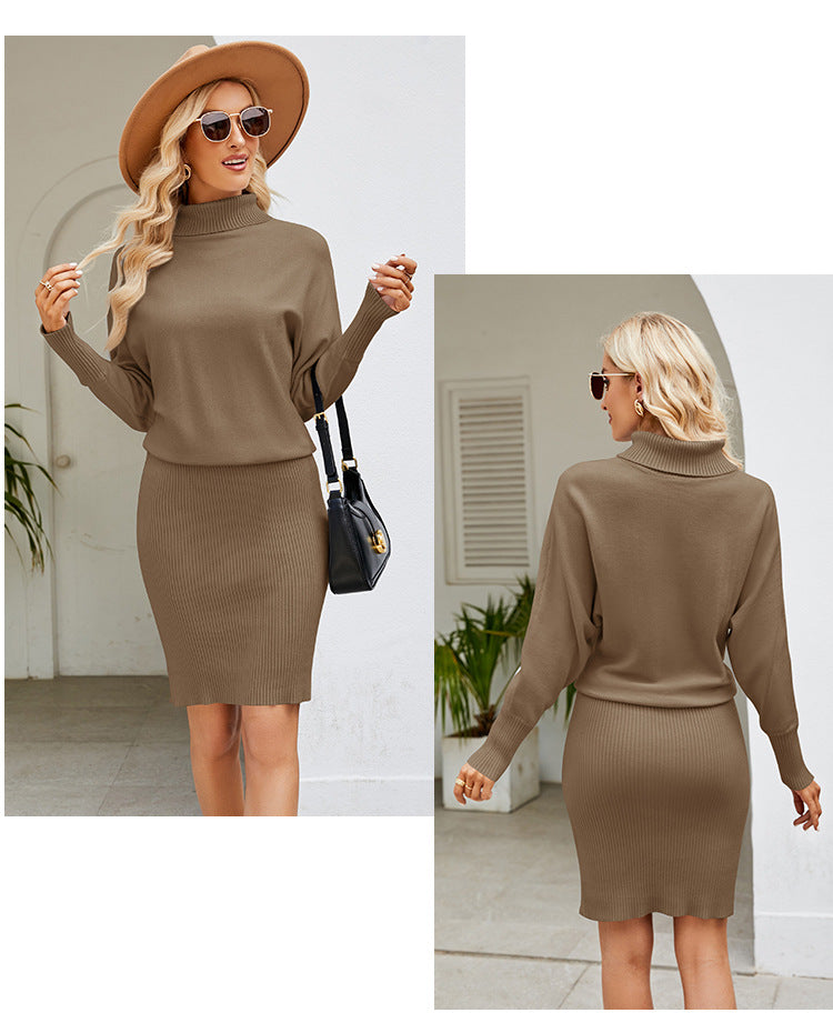 IvyShape | Long Slim-Fit High Neck Dress