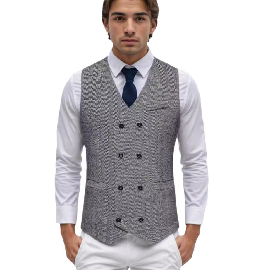Men's tailored vest in houndstooth pattern Ivyshape