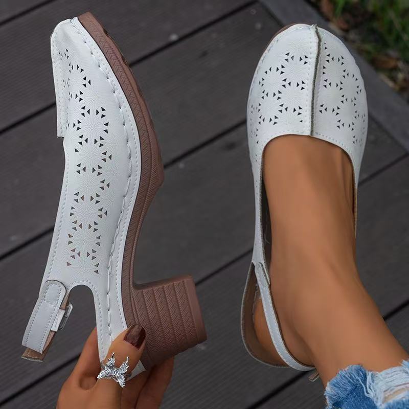 Women's Sling Pumps with sophisticated cut and practical block heel Ivyshape