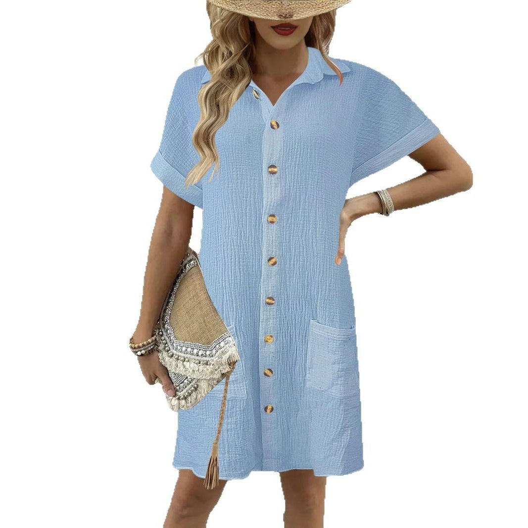 Ladies Knee-Length Shirt Dress Ivyshape