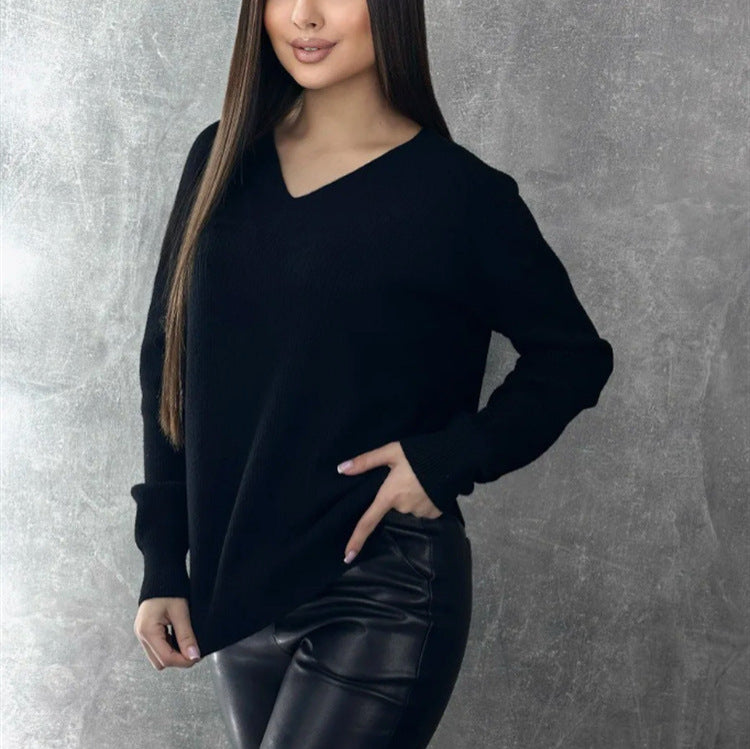 Women V-Neck Sweater Ivyshape