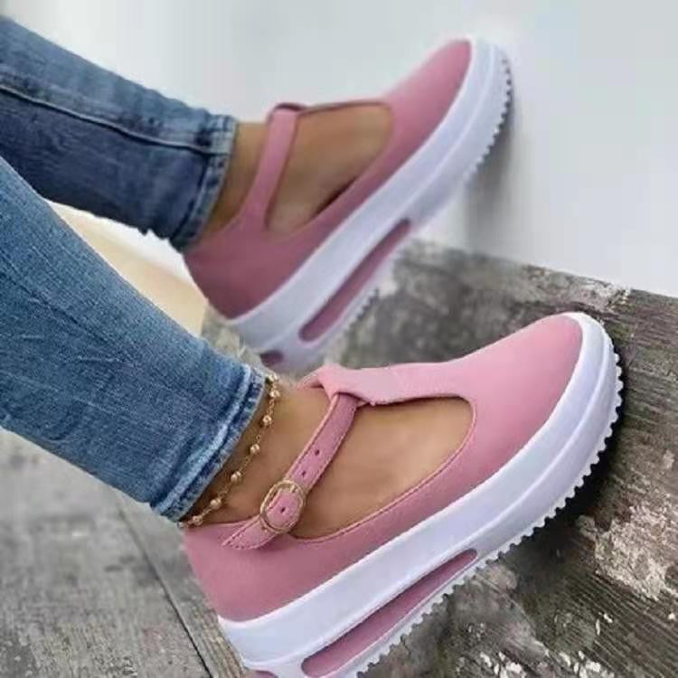 Women's Slip-On Platform Sneakers with Adjustable Strap Ivyshape