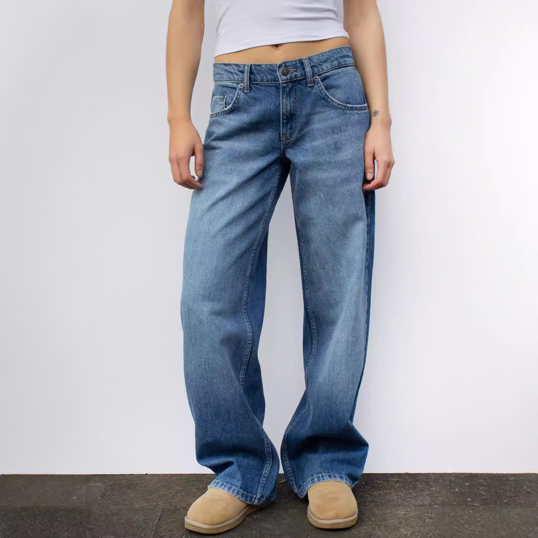 Women’s Fashion Wide Jeans with High Waist and Versatile Cut Ivyshape