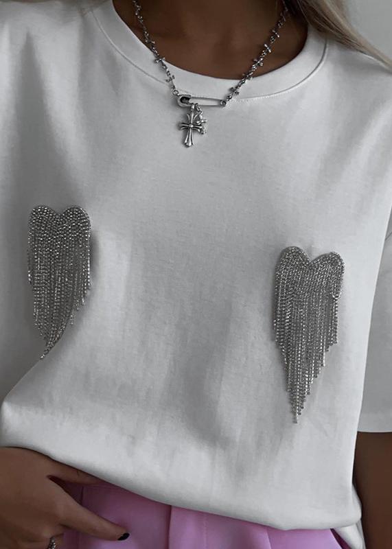 Ivyshape | Wings Embellished T-Shirt