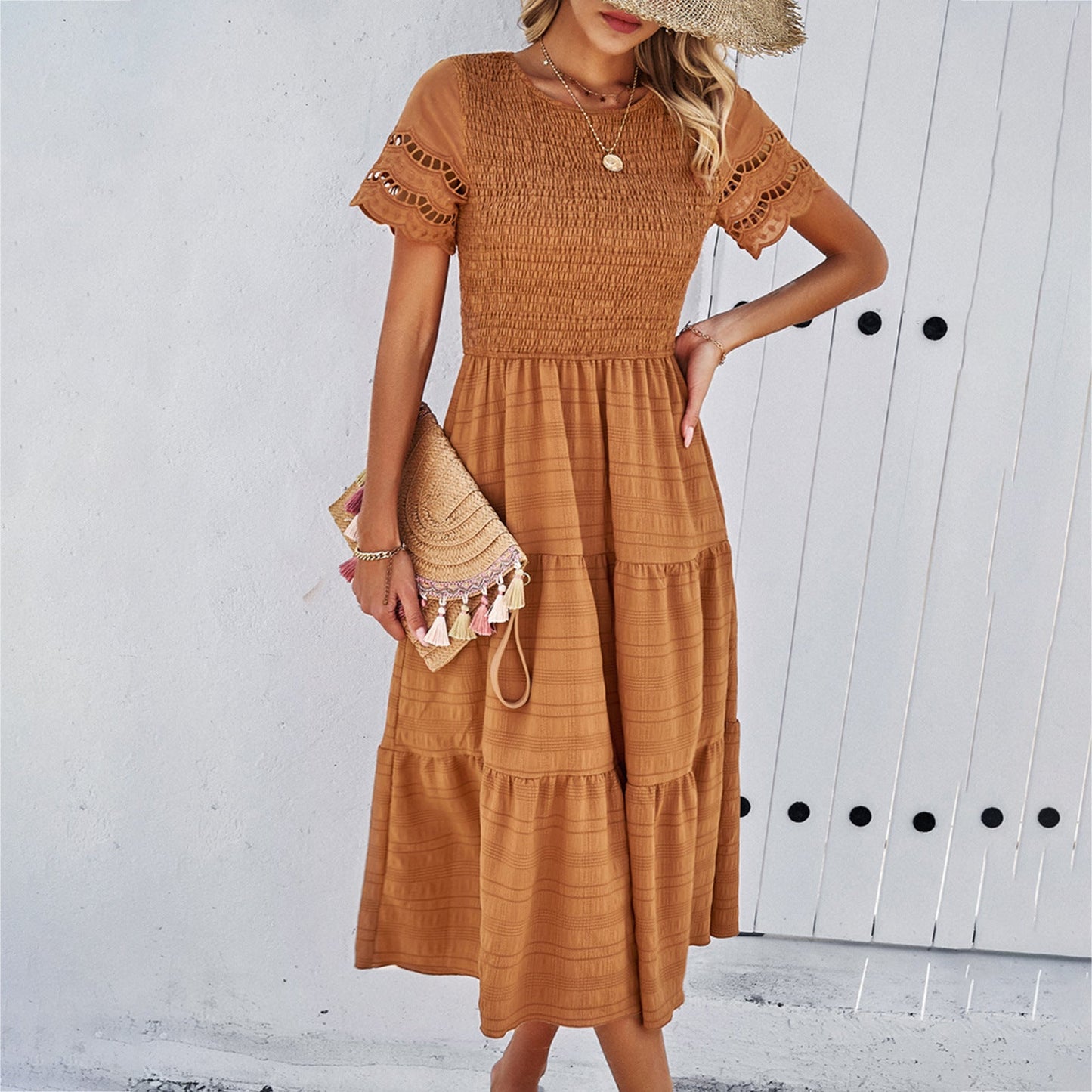 IvyShape | Solid Color Elegant Cutout Dress