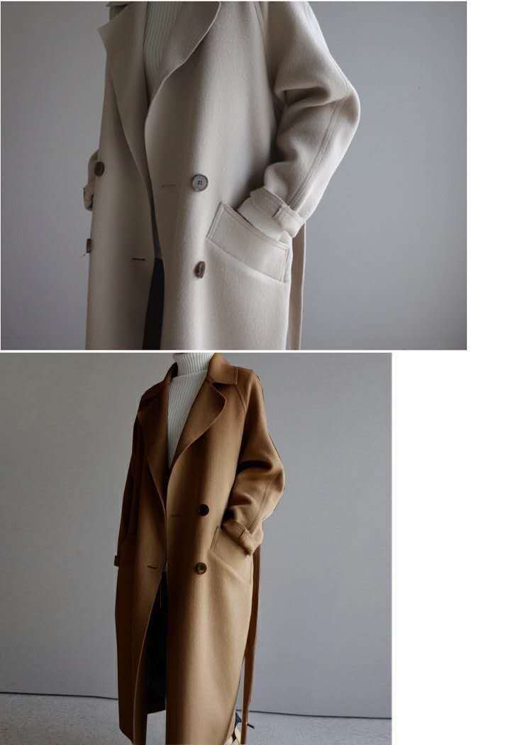 Ivyshape | Over-The-Knee Belt Wool Coat