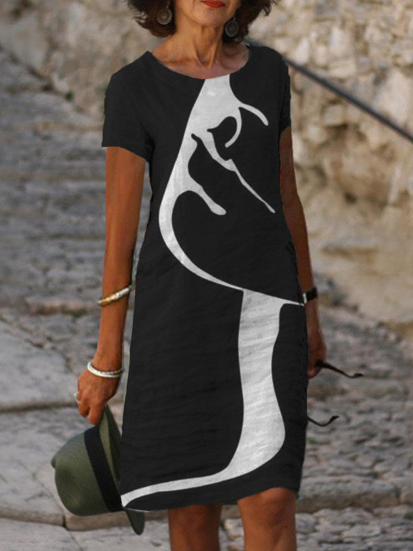 Women Artistic Graphic Midi Dress Ivyshape