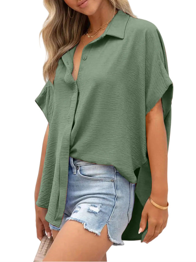 Women's Casual Oversized Blouse made of Light Cotton Blend Ivyshape