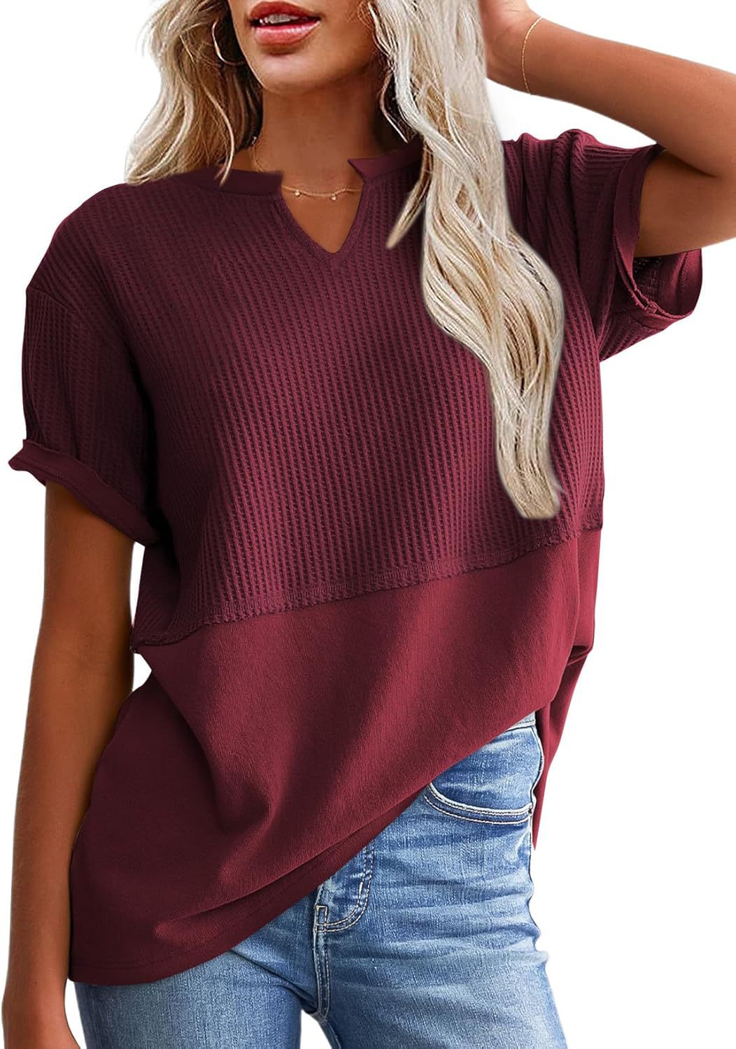 Ladies Leisure Waffle Knit Top Ivyshape