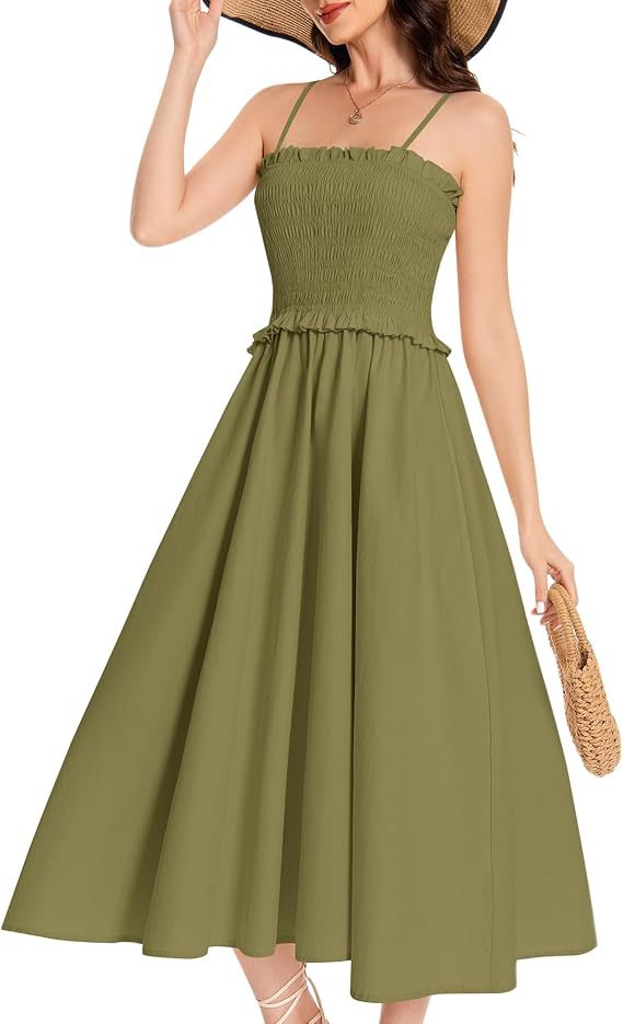 Women's maxi dress with elastic top and flowing skirt Ivyshape