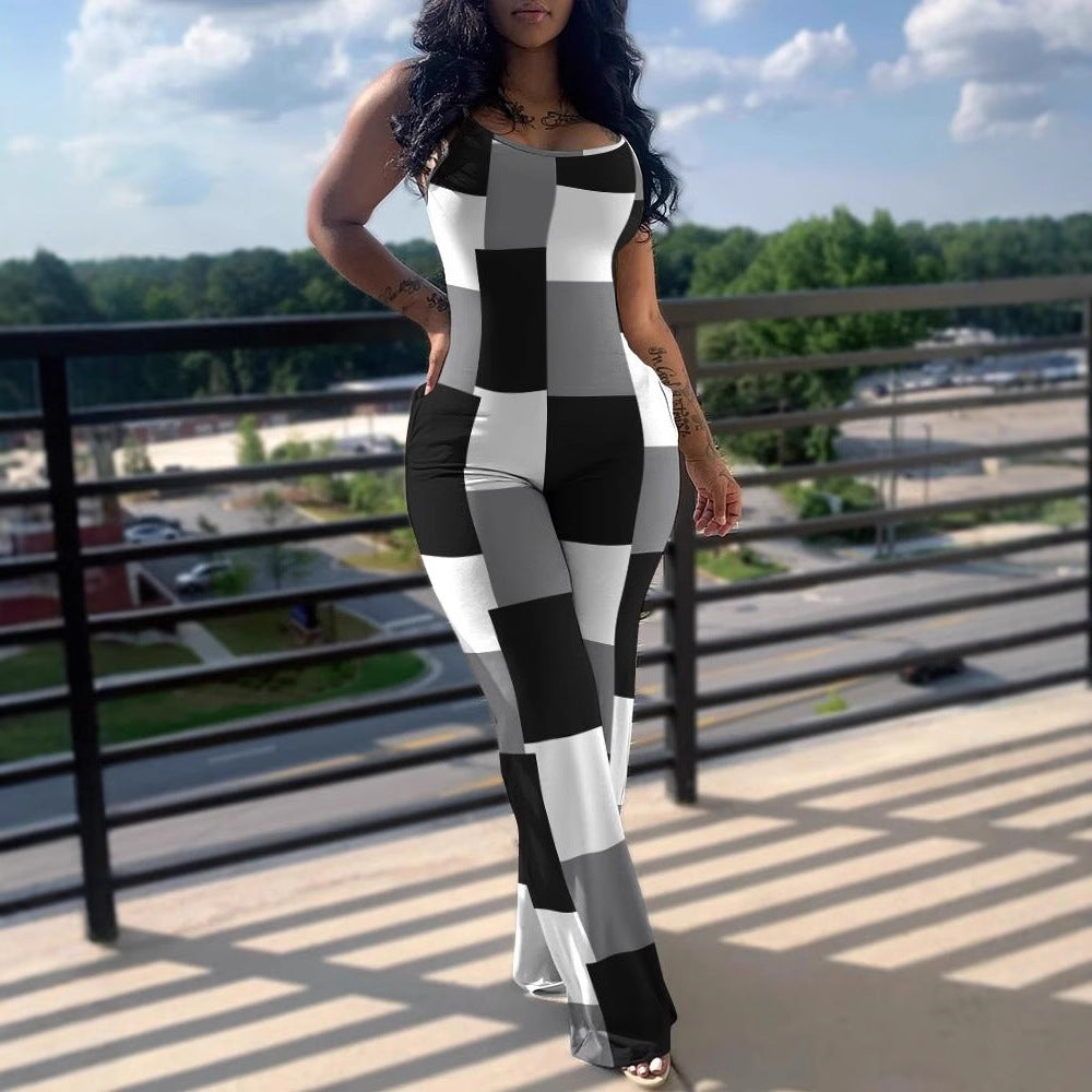 Women's jumpsuit in modern striped look Ivyshape