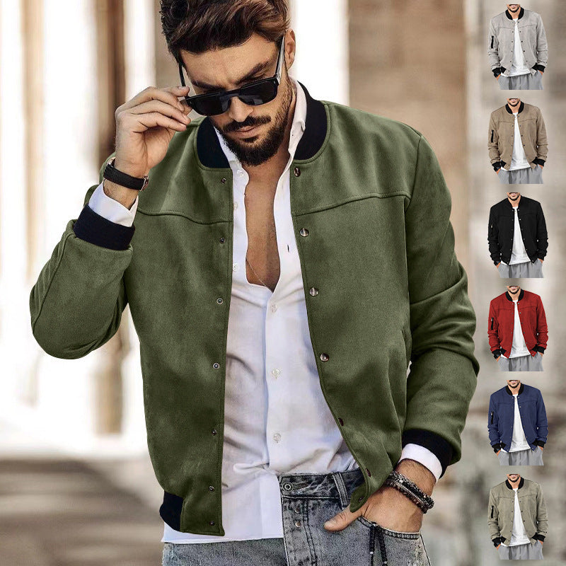 Men's fashionable bomber jacket with practical pockets and elastic cuffs Ivyshape