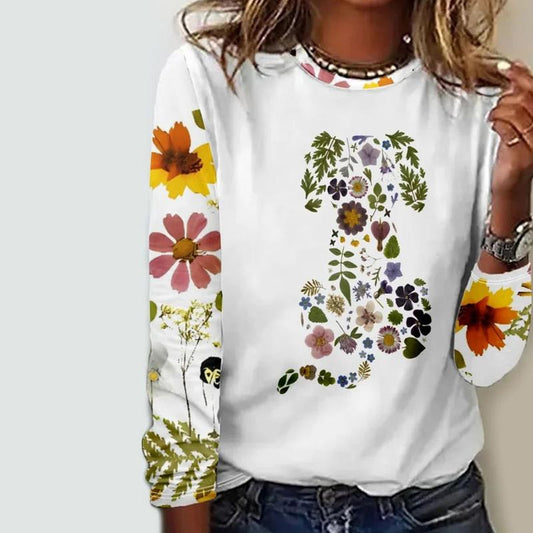 Ivyshape | Artistic Floral Print Shirt