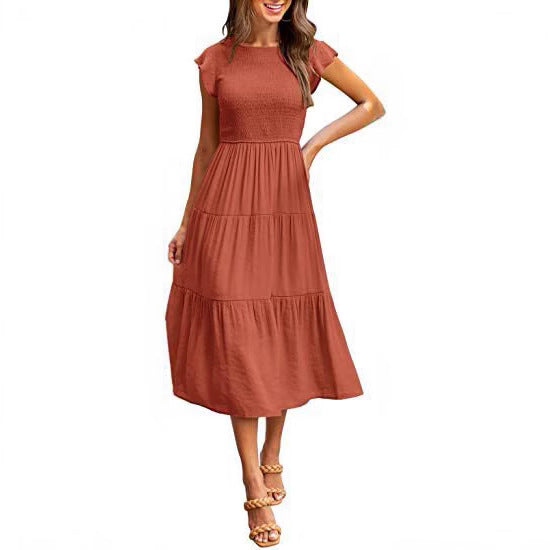 Women's Maxi Dress with Ruffles and Elastic Waist Ivyshape