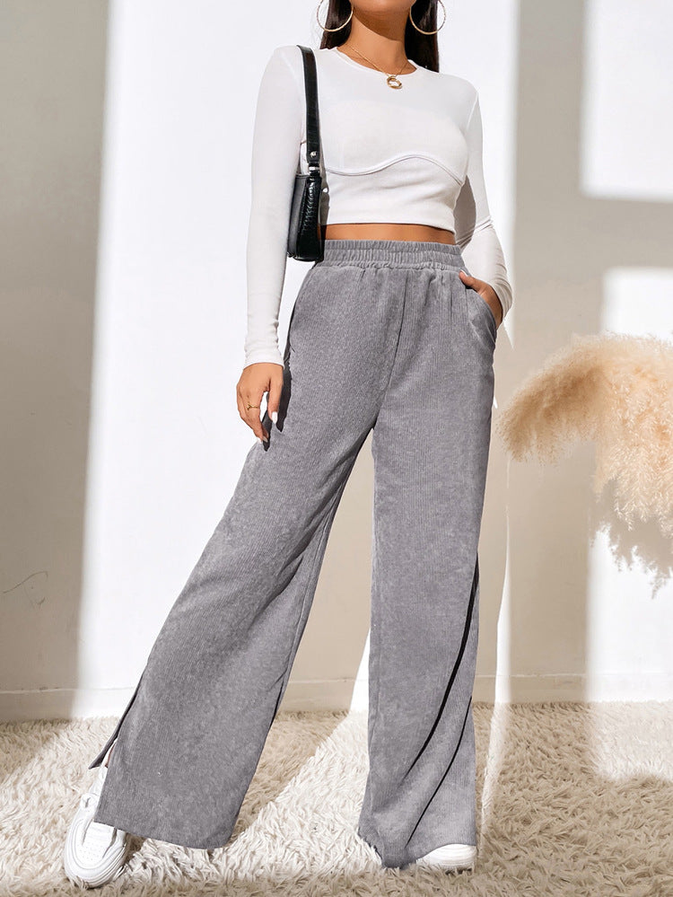 Ivyshape high-waisted wide-leg trousers for women