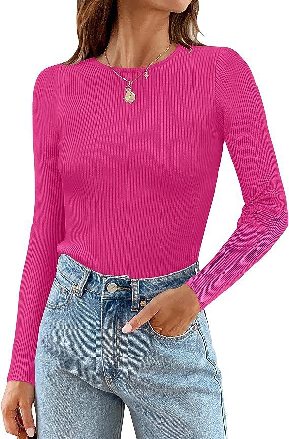 Women's Long Sleeve Shirt with Fine Ribbed Knit Design Ivyshape