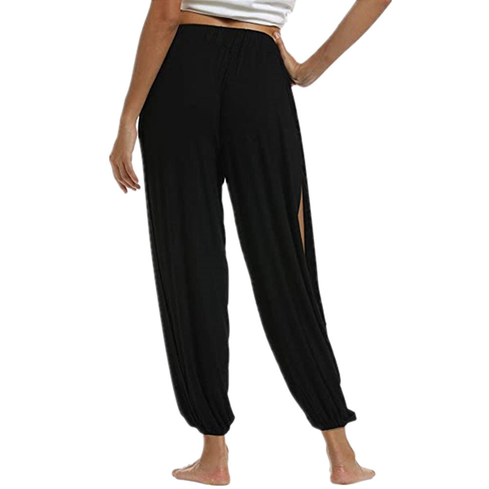 Ladies Airy Harem Pants with Side Slits Ivyshape