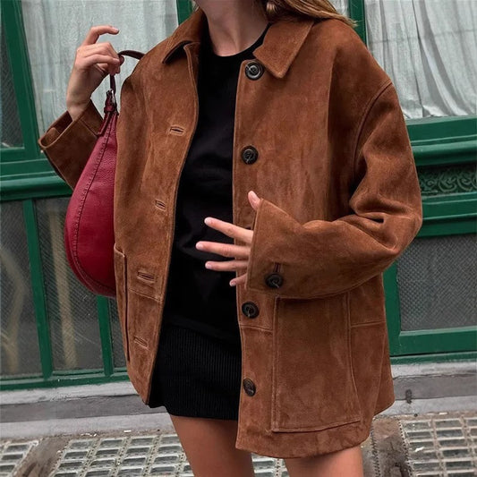 Women soft jacket with practical patch pockets and elegant cut IvyShape