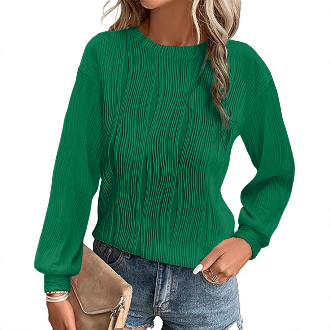 Women's pleated long-sleeve sweater Ivyshape