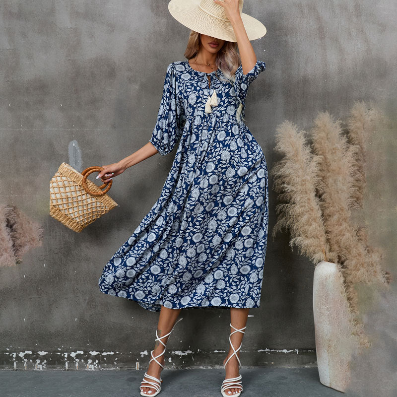 IvyShape | Bohemian Beach Vacation Long Dress