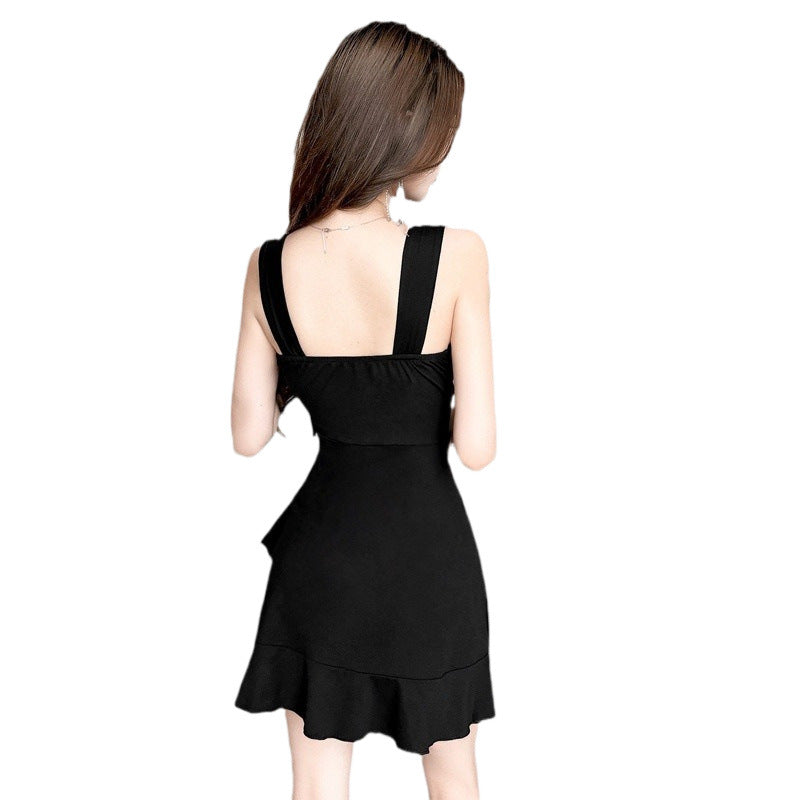 IvyShape | Slim Fit Low Cut Spaghetti Strap Bodycon Dress