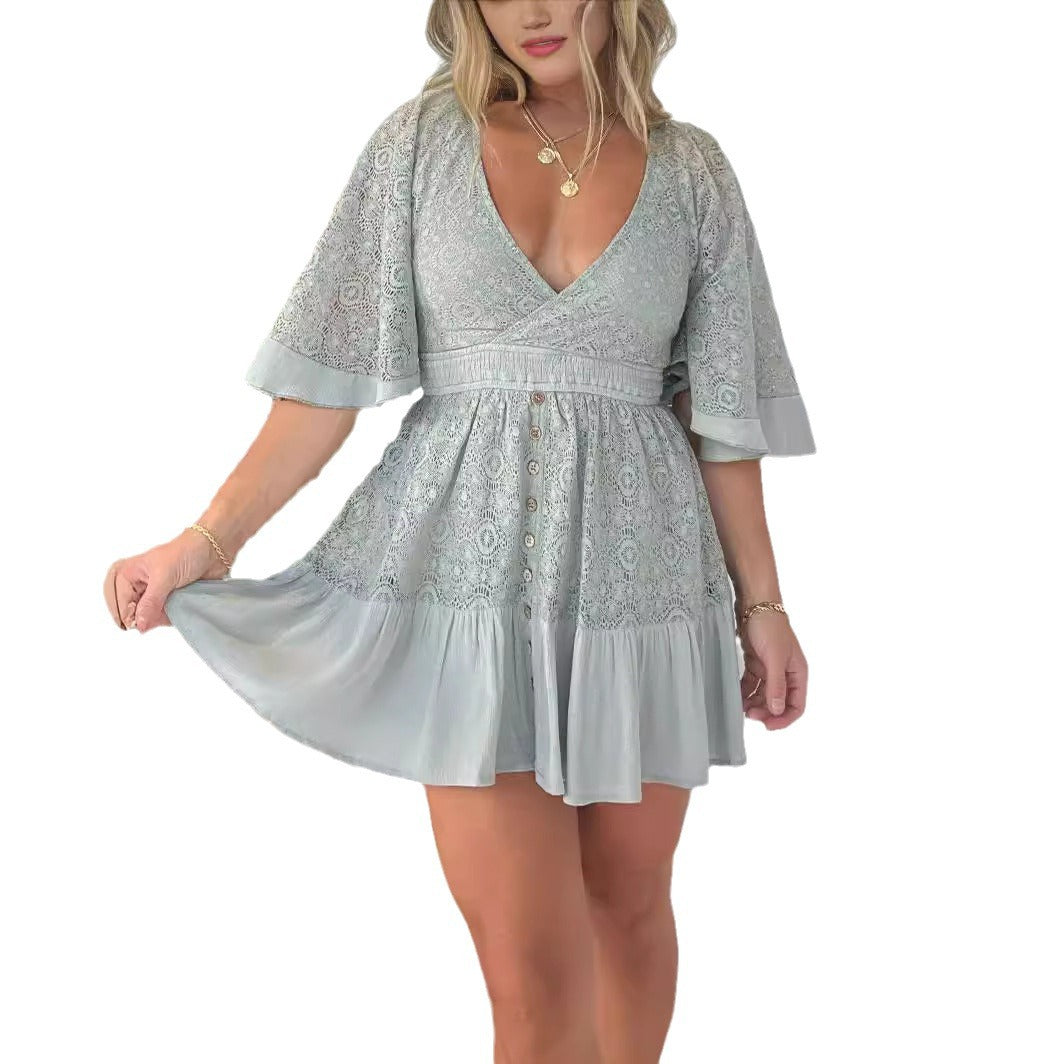 Women Lace Dress in Boho Style Ivyshape