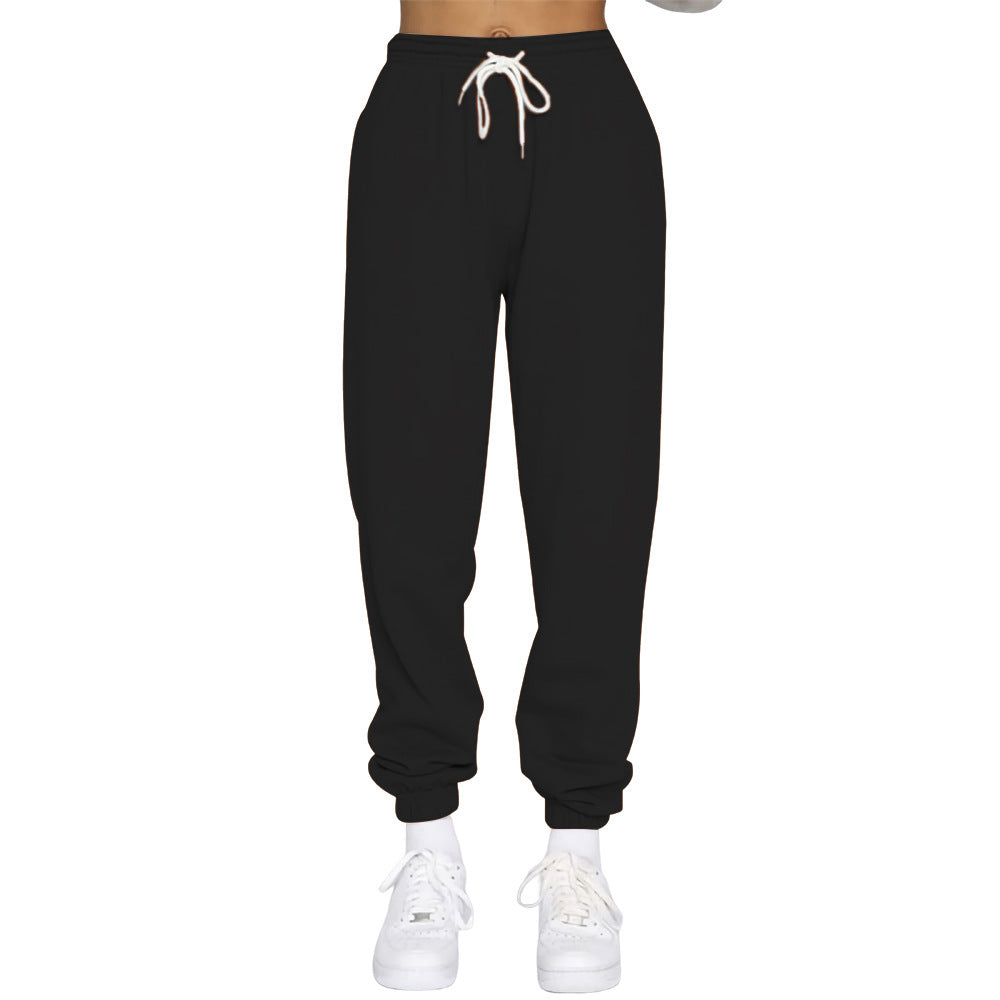 Ladies comfortable jogging pants with adjustable waistband and elastic cuffs Ivyshape