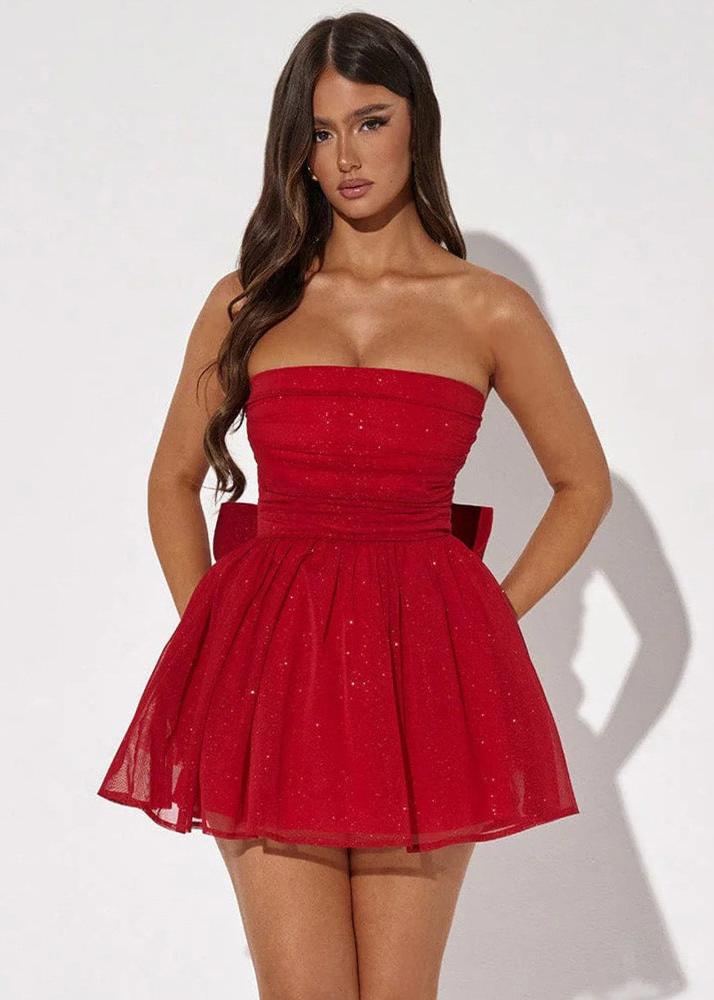 Ivyshape | Bow-Tie Strapless Dress