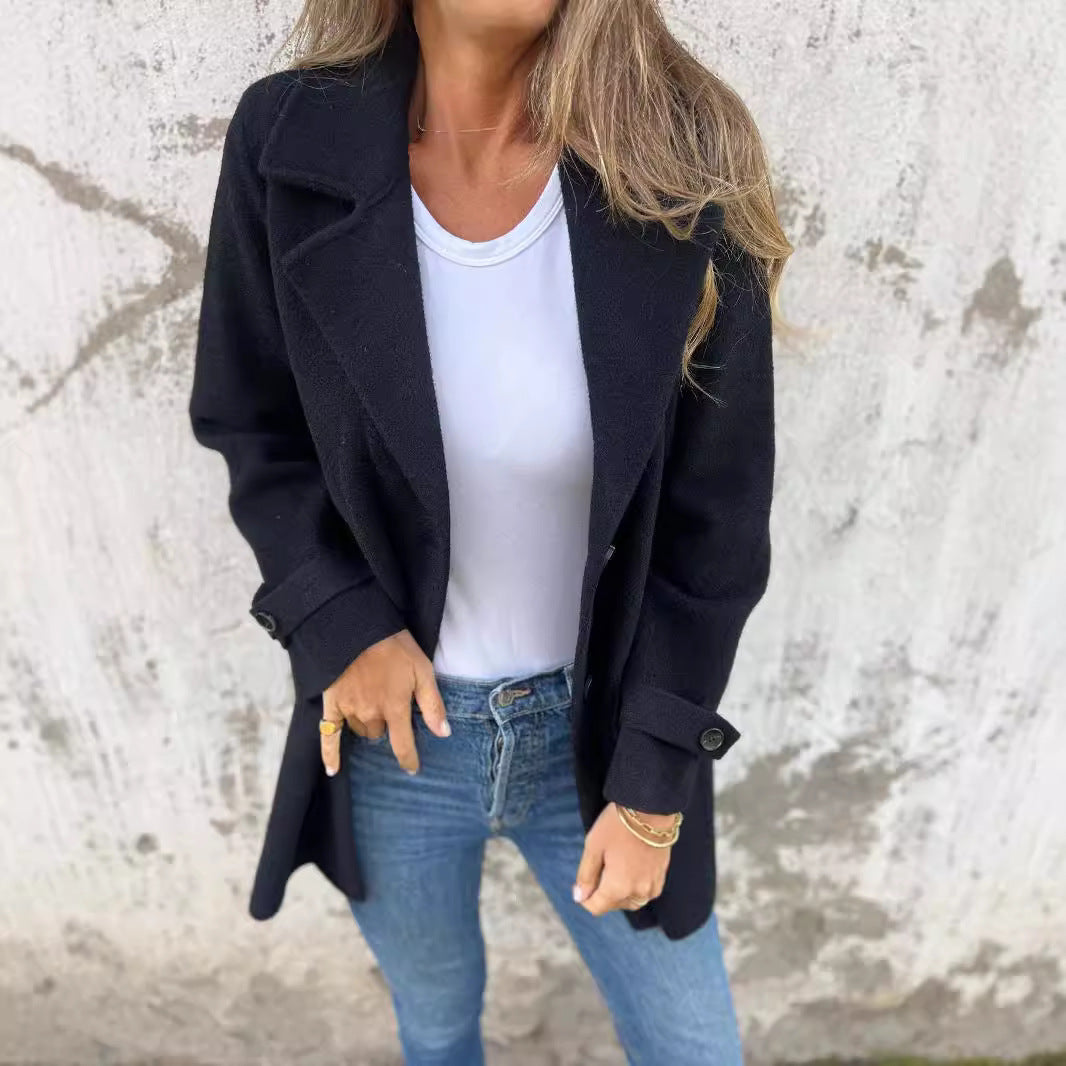 Women's stylish and versatile double-breasted jacket Ivyshape