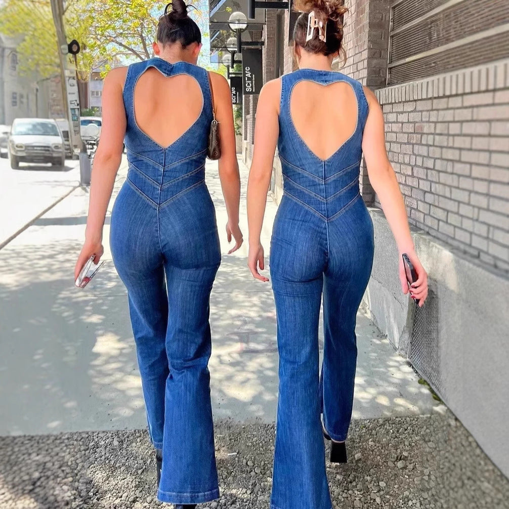 Women's Denim Jumpsuit in classic design with tailored fit Ivyshape