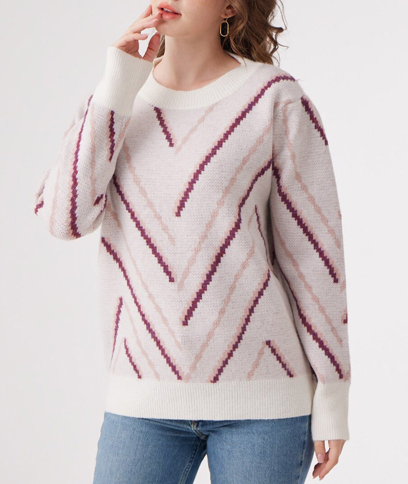 IvyShape | Versatile Solid Color Pattern Women's Knitted Sweater