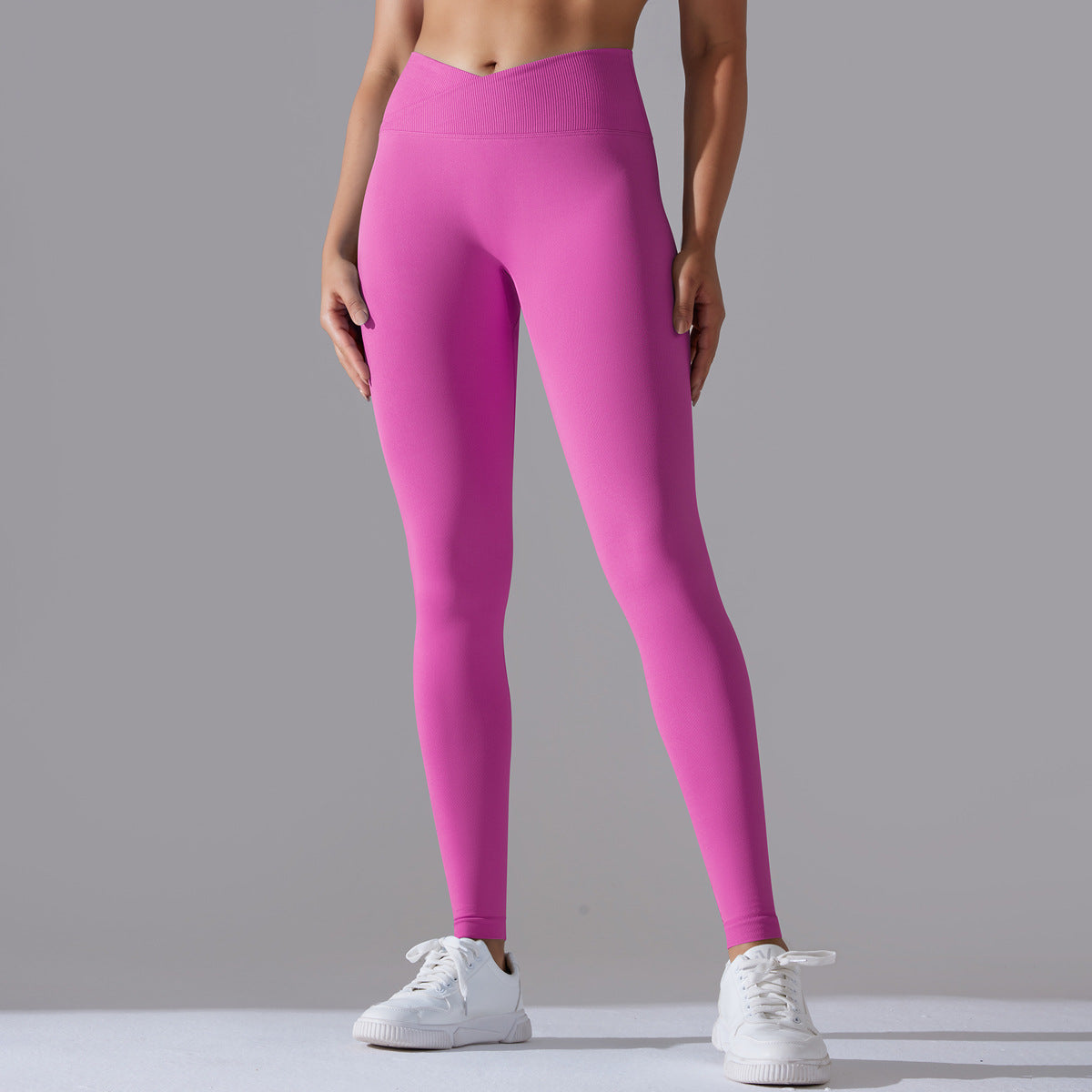 Women's High-Waisted Fitness Leggings with Functional Seam Detailing and High Elasticity Ivyshape