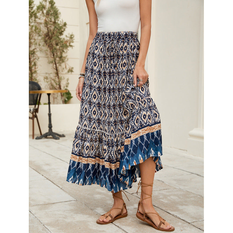 Women Bohemian Tiered Maxi Skirt Ivyshape