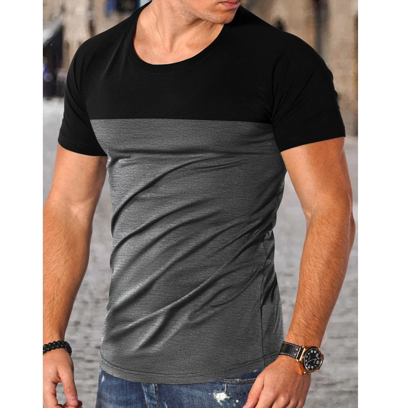 Men's crew neck T-shirt with color-contrasting design and high wearing comfort Ivyshape