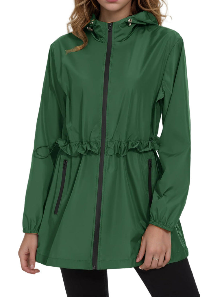 Women's lightweight transitional jacket with adjustable drawstring and side pockets Ivyshape