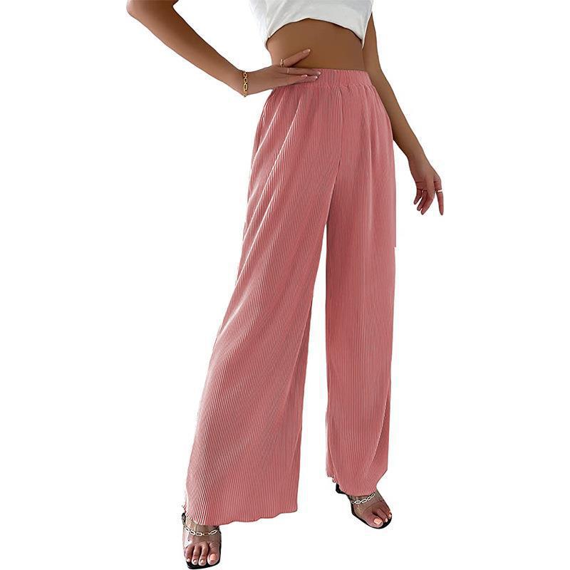 Ladies Pleated Wide Leg Pants Ivyshape