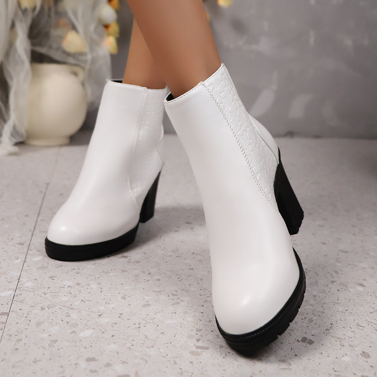 Ladies stylish ankle boots with comfort footbed and modern strap Ivyshape