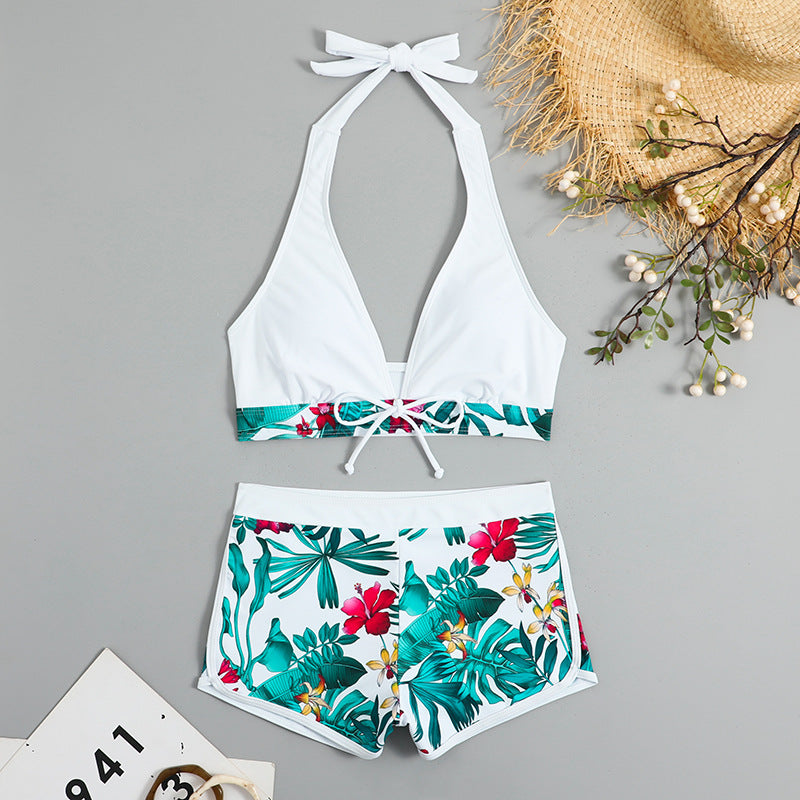 Women’s bikini set with stylish halter neck top and sporty shorts Ivyshape
