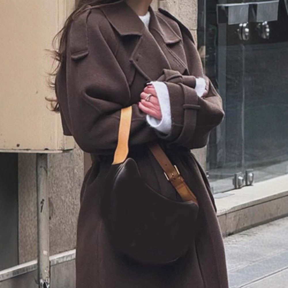 Women Oversized Winter Coat with Elegant Lapel and Practical Pockets Ivyshape