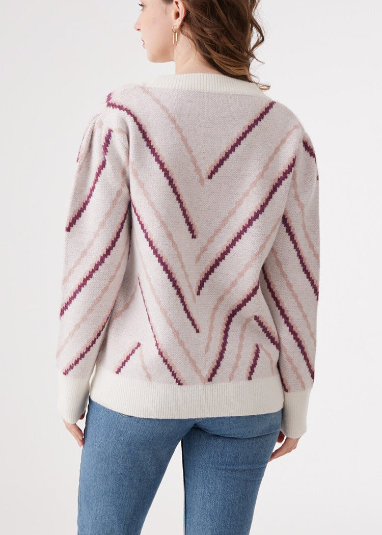 IvyShape | Versatile Pattern Slimming Knitted Sweater