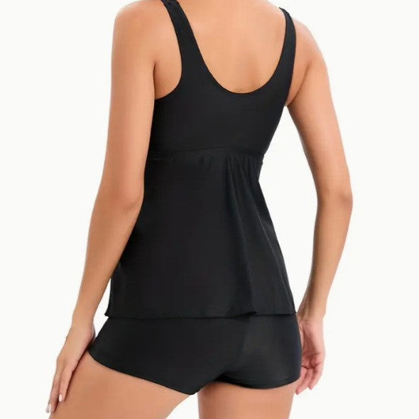 Women's tankini with trendy A-line cut and comfort shorts Ivyshape