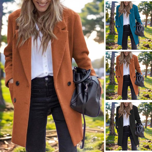 Women elegant wool overcoat Ivyshape