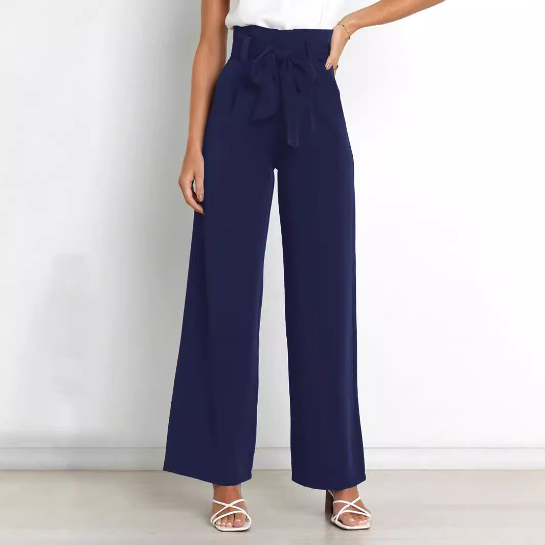 IvyShape | Chic Lace-Up Bow Summer Pants