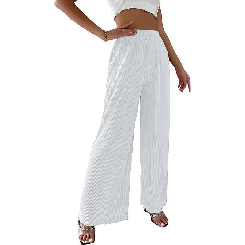 Ladies Pleated Wide Leg Pants Ivyshape