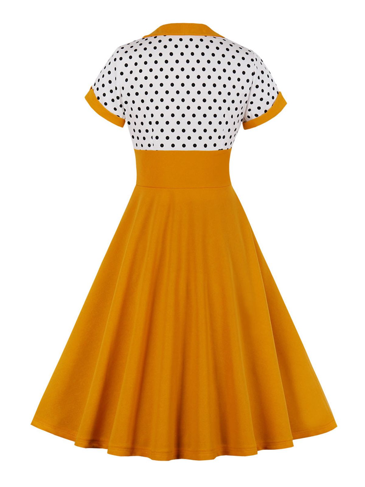 Polka Dot Patchwork Swing Dress