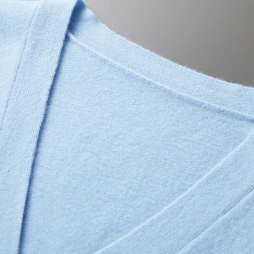 Ivyshape |Cardigan V-neck Button Closure Soft Light